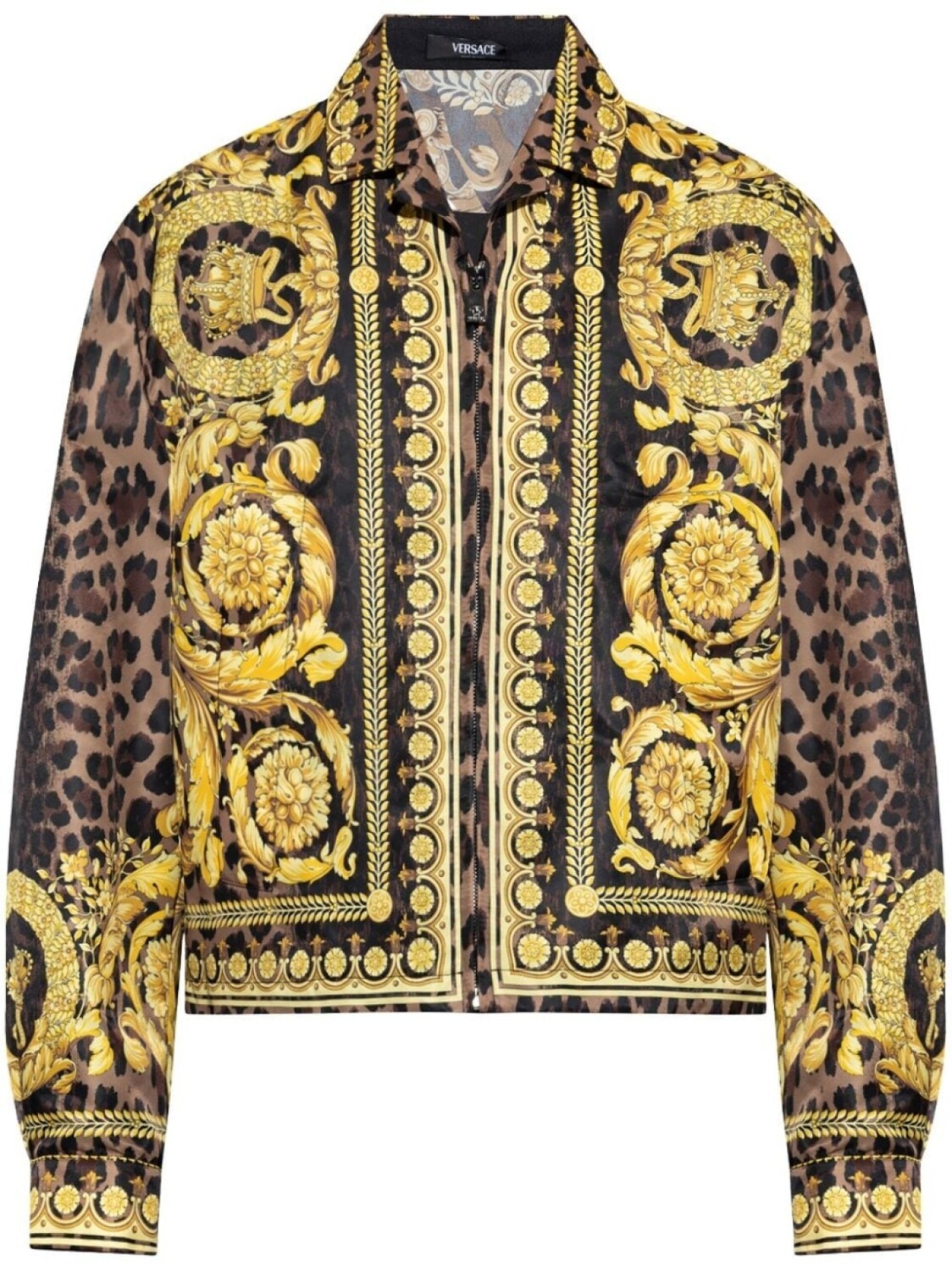 

Versace куртка-рубашка на молнии с принтом Barocco, желтый
