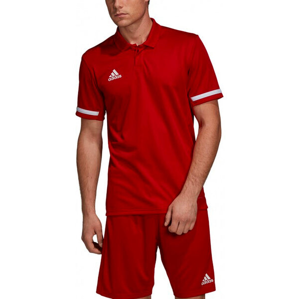 Футболка logo pattern loose short sleeve polo shirt red Adidas, красный — фото 3