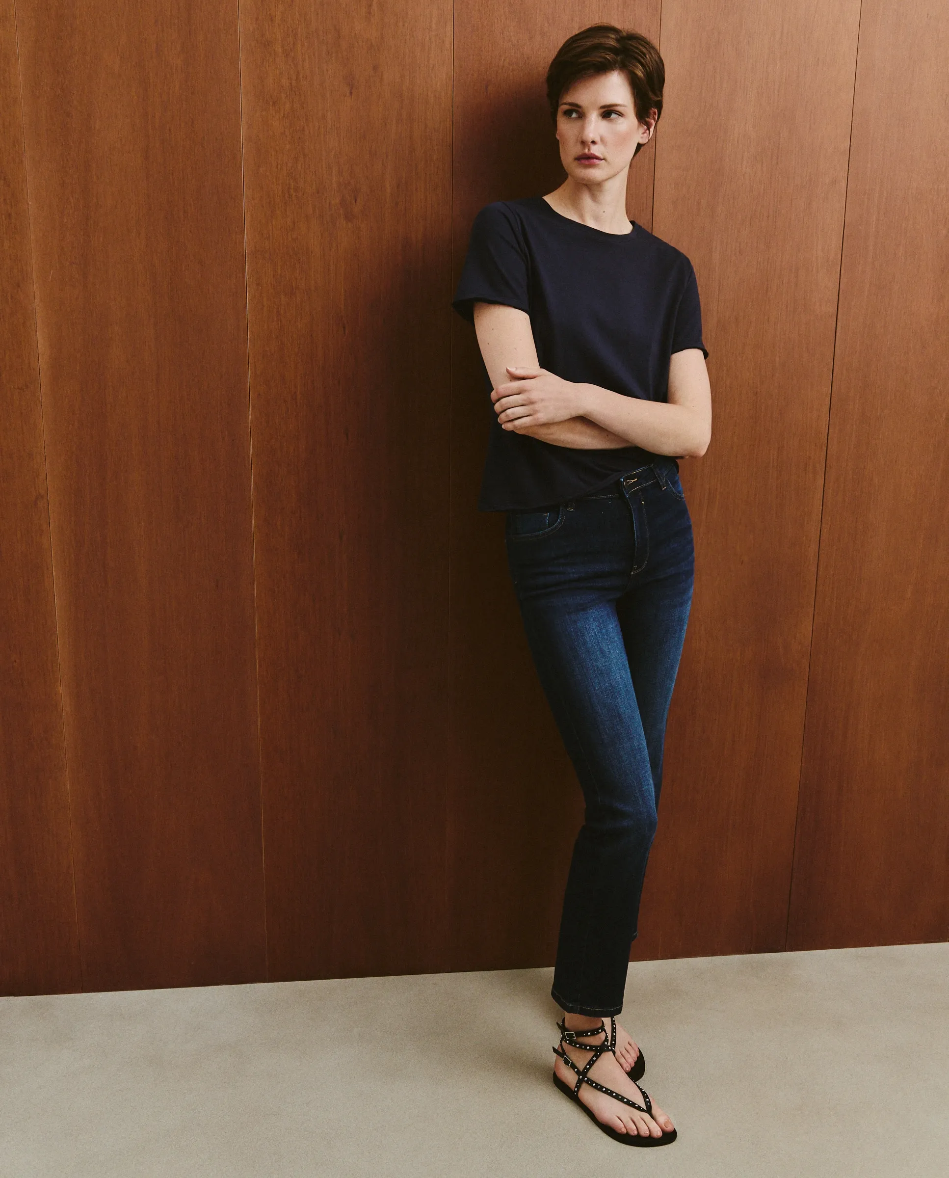 

Женская футболка с коротким рукавом базовая Southern Cotton, темно-синий