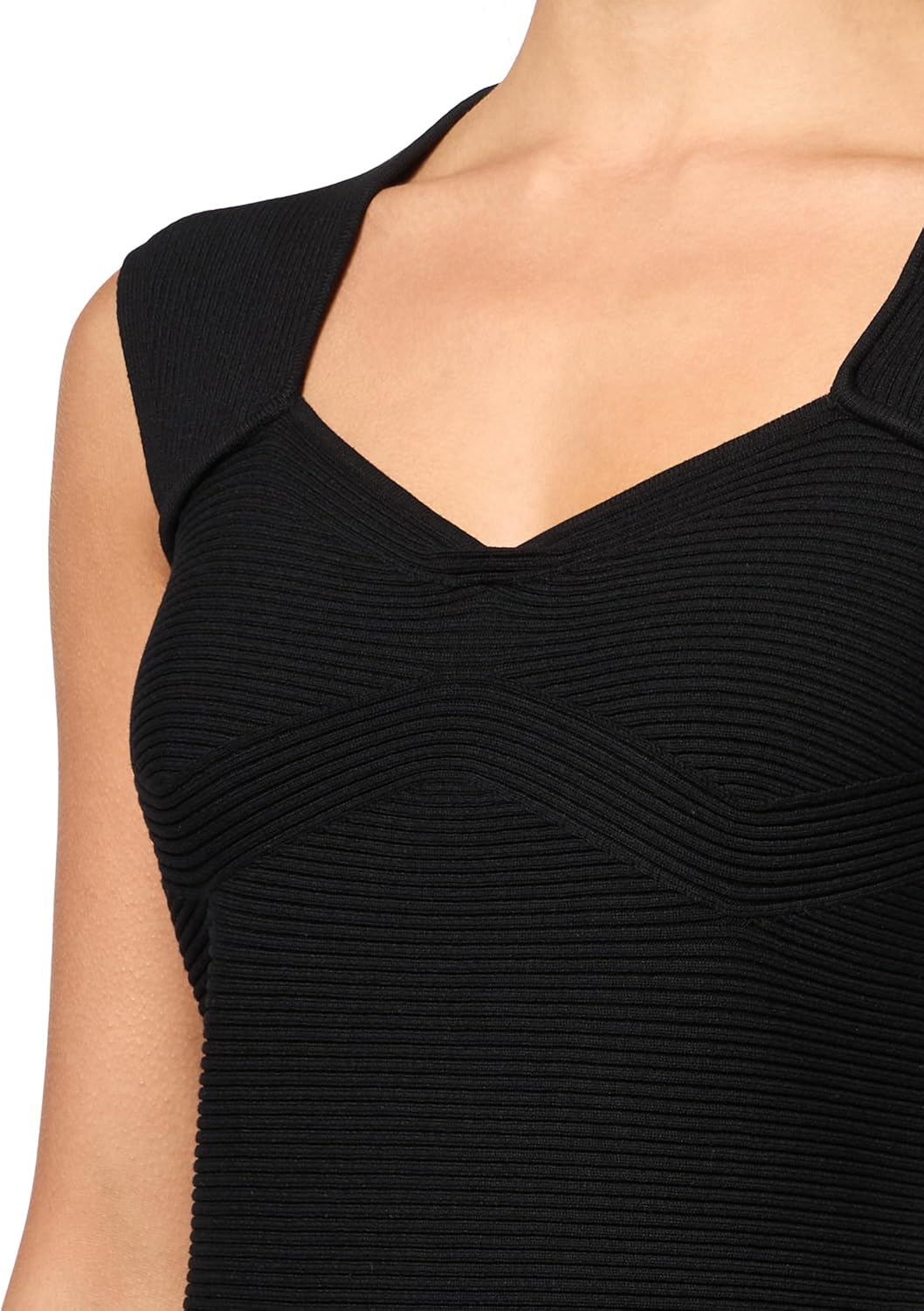 BOSS Женский топ Sweetheart Soft Ribbed, Black Carbon — фото 3