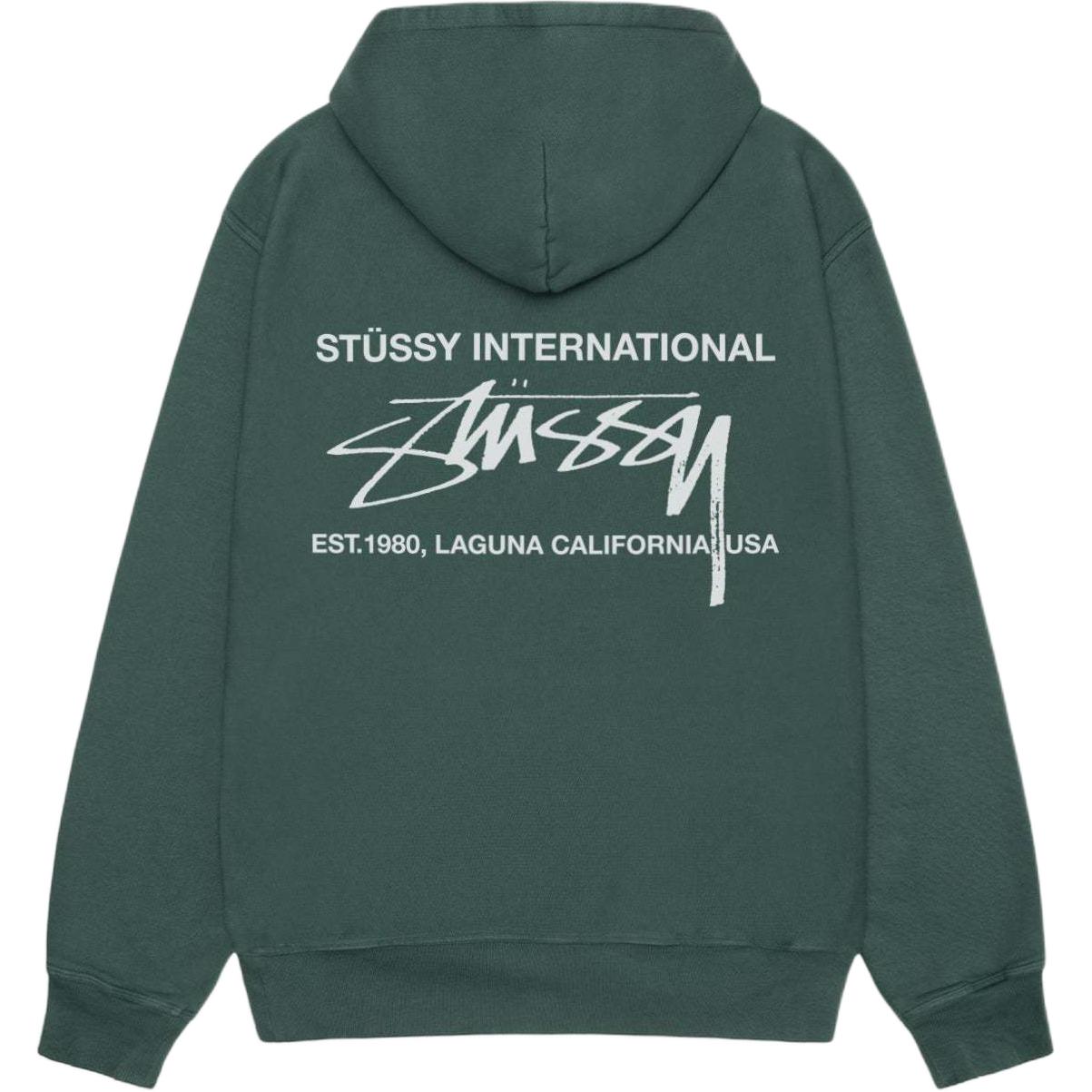

Пигментированный худи Smooth International Stussy, зеленый