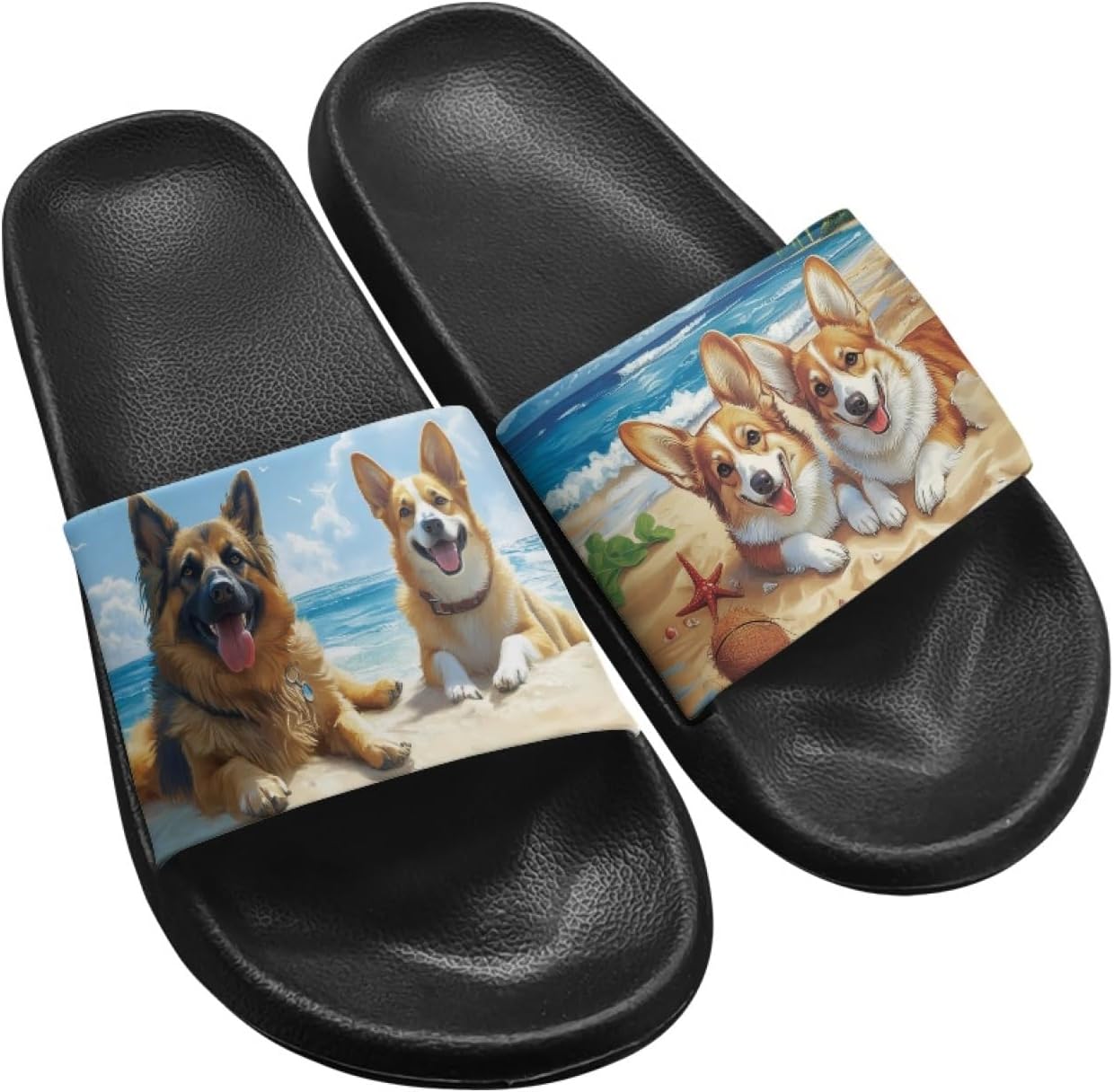 

Сандалии Micoklinlin для женщин и мужчин, милые резиновые шлепанцы-слипоны, модные тапочки для душа, йоги, бассейна и пляжа, водонепроницаемые, Leisurely Dogs