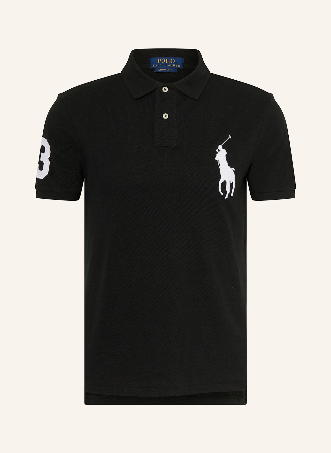 

Рубашка-Поло из пике на заказ узкого кроя Polo Ralph Lauren, черный