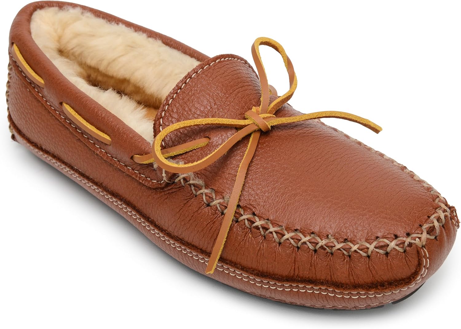 Мужские тапочки Minnetonka с подкладкой из овчины и изображением лося, Carmel — фото 4