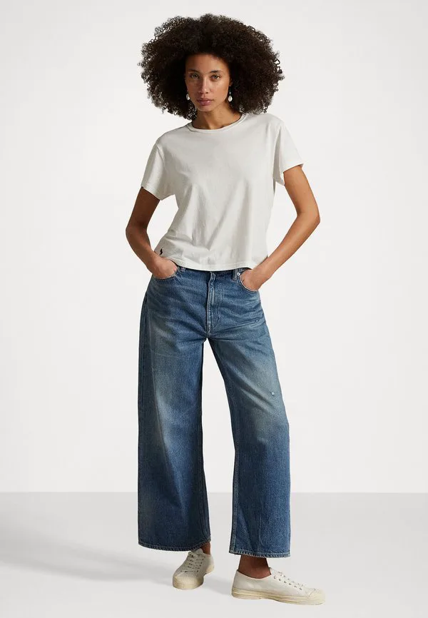Классическая футболка из трикотажа укороченного кроя, базовая футболка. Polo Ralph Lauren, White — фото 2