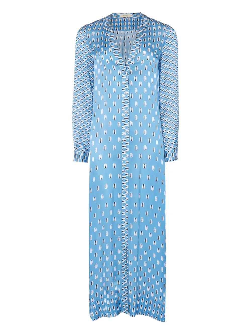 

Шелковое пальто с принтом Cowrie Temperley London, синий