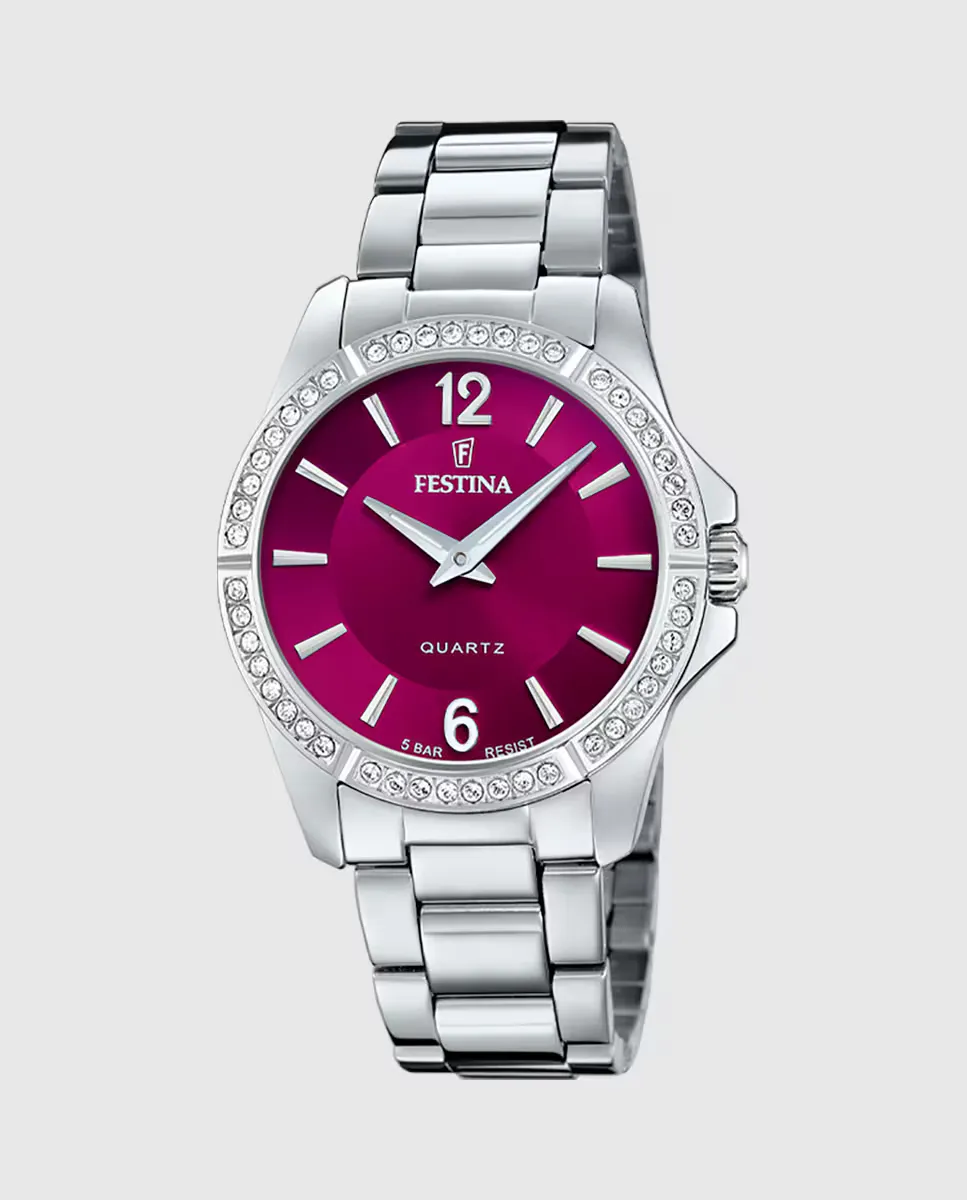 

Женские часы F20593/2 Mademoiselle из серебристой стали Festina, серебряный
