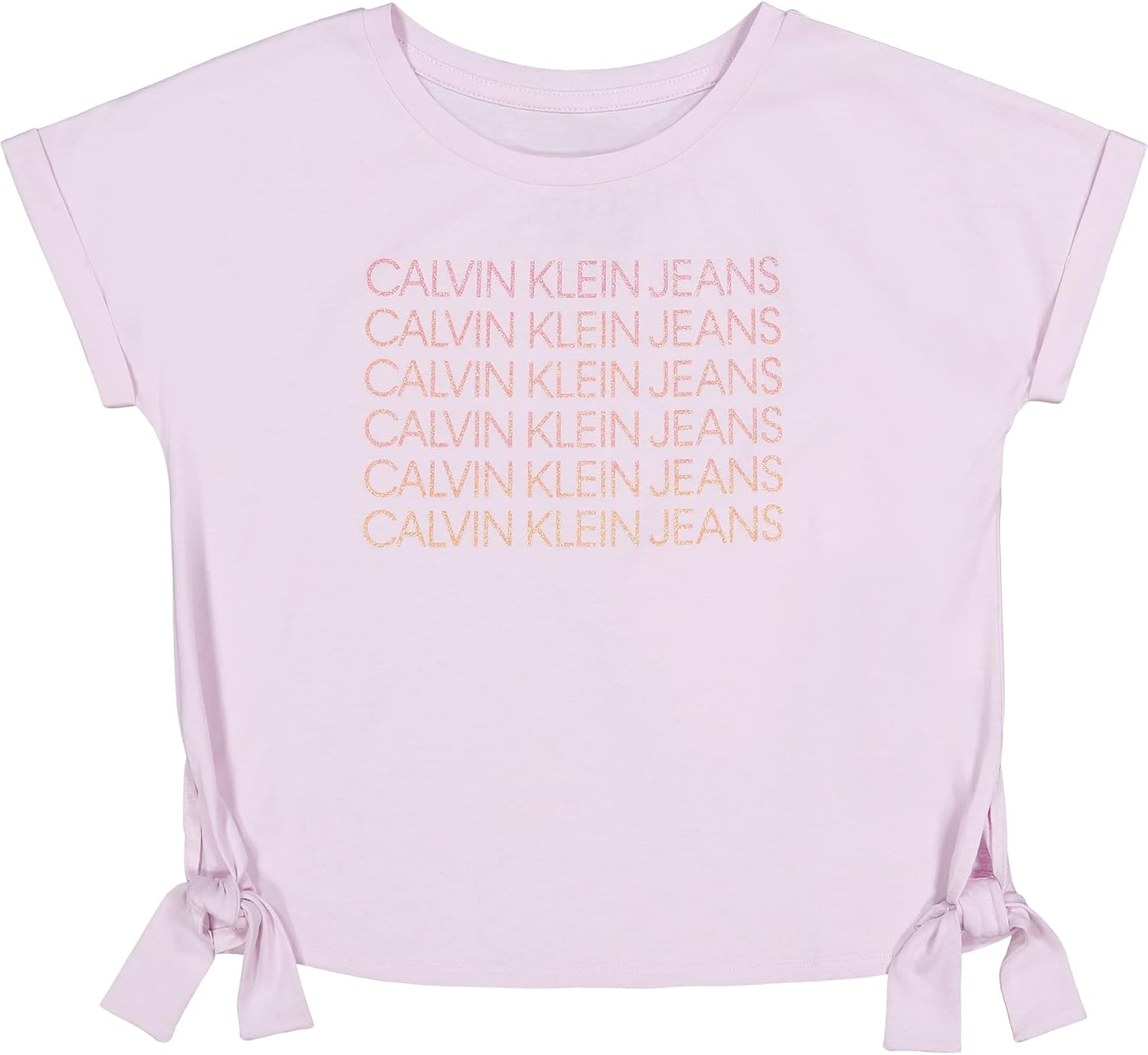 

Футболка с короткими рукавами и логотипом Calvin Klein для девочек, завязывающейся спереди и без этикетки внутри, Pink Sunset, Розовый, Футболка с короткими рукавами и логотипом Calvin Klein для девочек, завязывающейся спереди и без этикетки внутри, Pink 