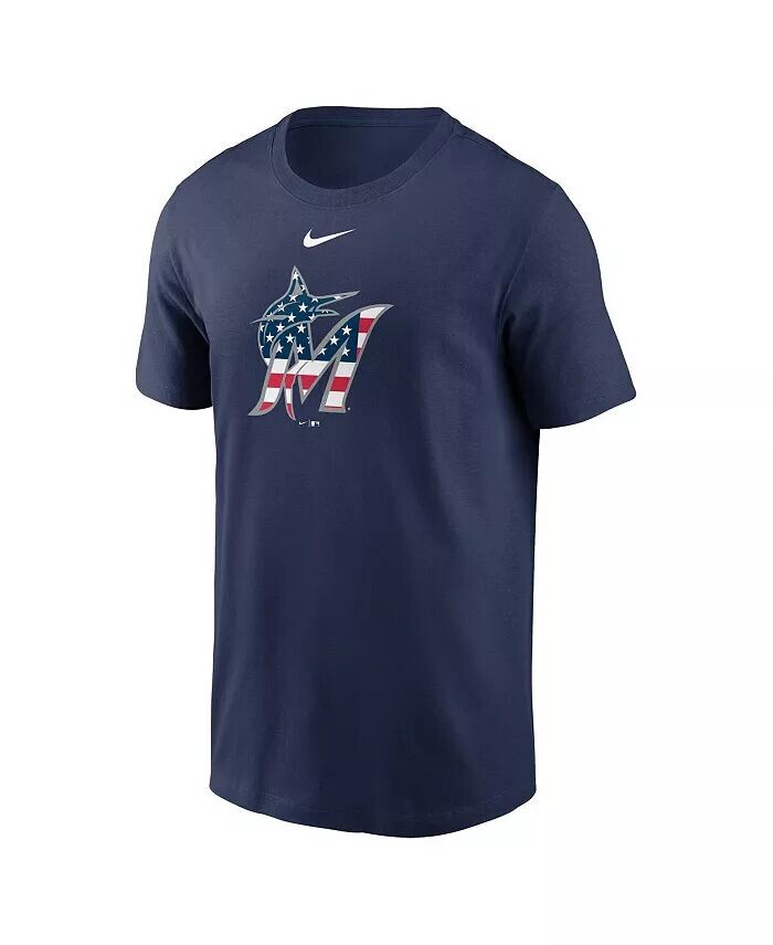 Мужская темно-синяя футболка Miami Marlins Americana Nike, синий — фото 2