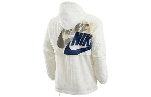 Куртка Men's Nike Alphabet Logo Printing Woven Hooded Long Sleeves Jacket Autumn White, мультиколор — фото 2
