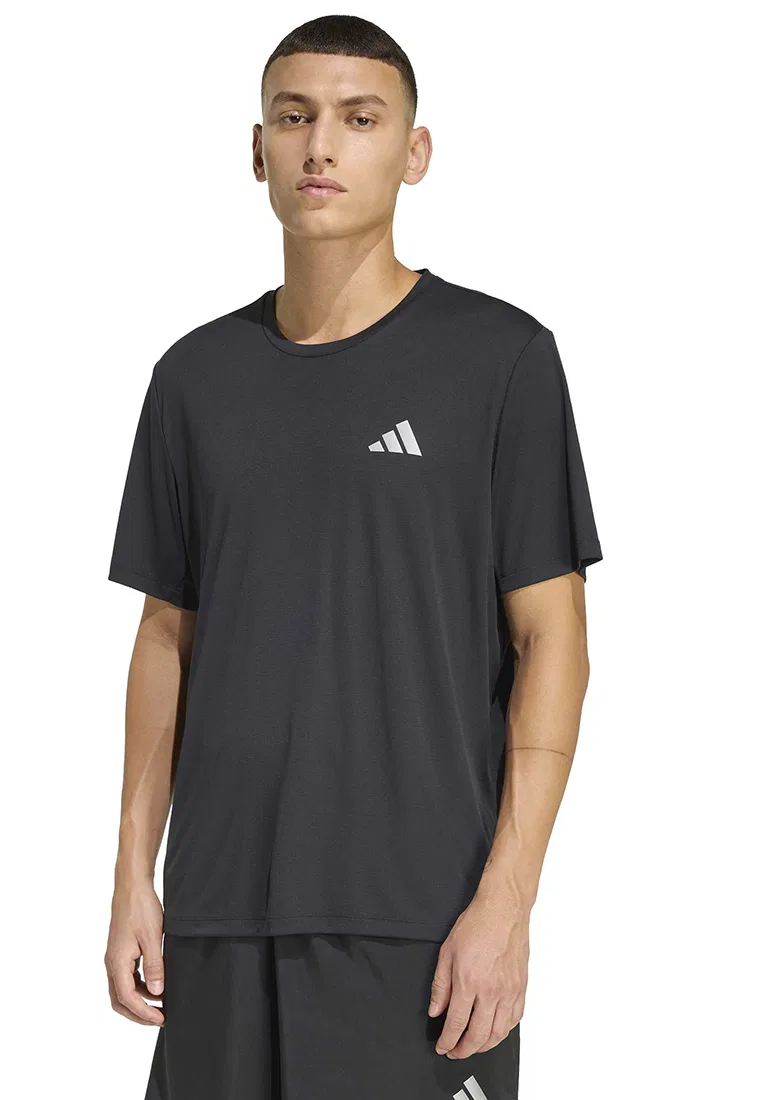 Футболка с коротким рукавом, бег, Adidas, черный