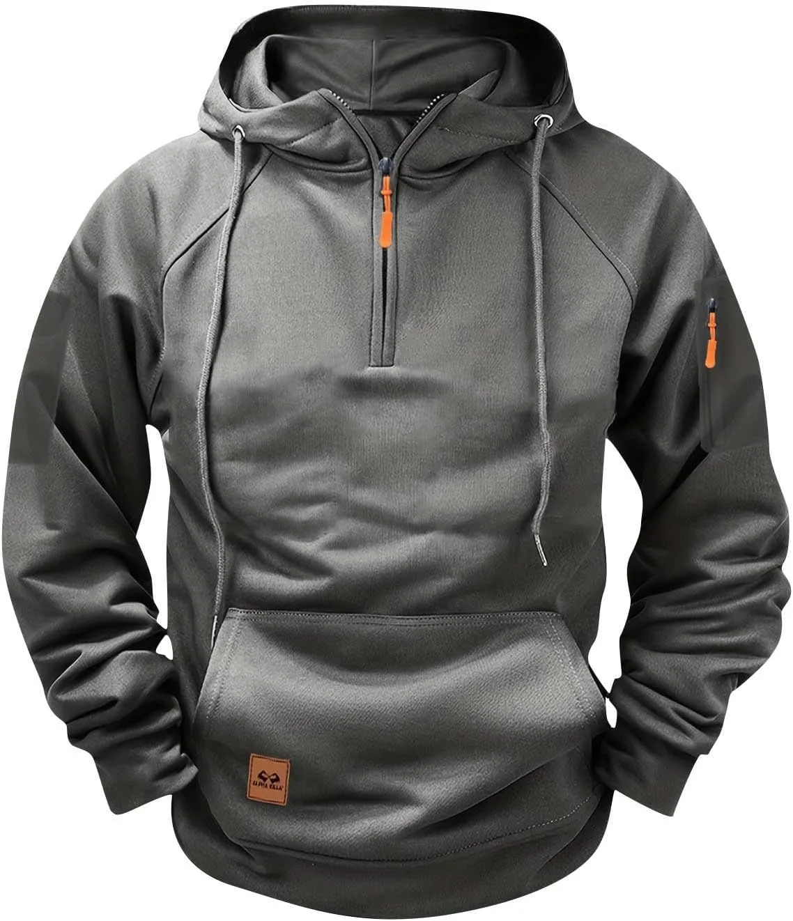 

Мужской худи с капюшоном и карманами Casual Quarter Zip MXTPOV