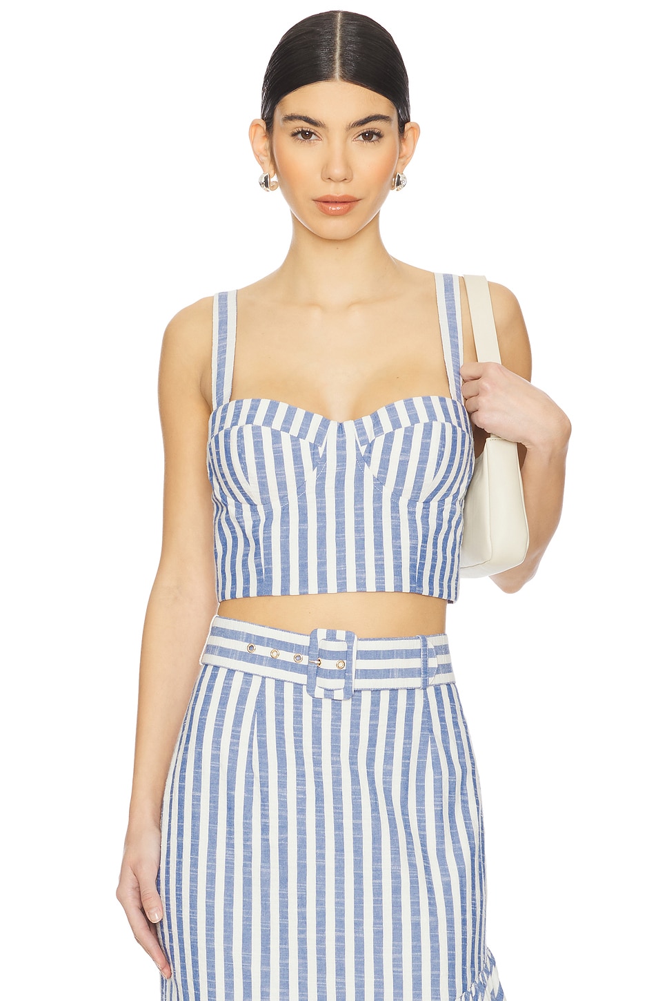 

Топ Claudine Cara Cara, ivory blue striped seersucker
