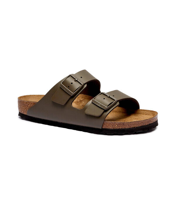 

Тапочки кожаные Birkenstock Arizona Eva, серый