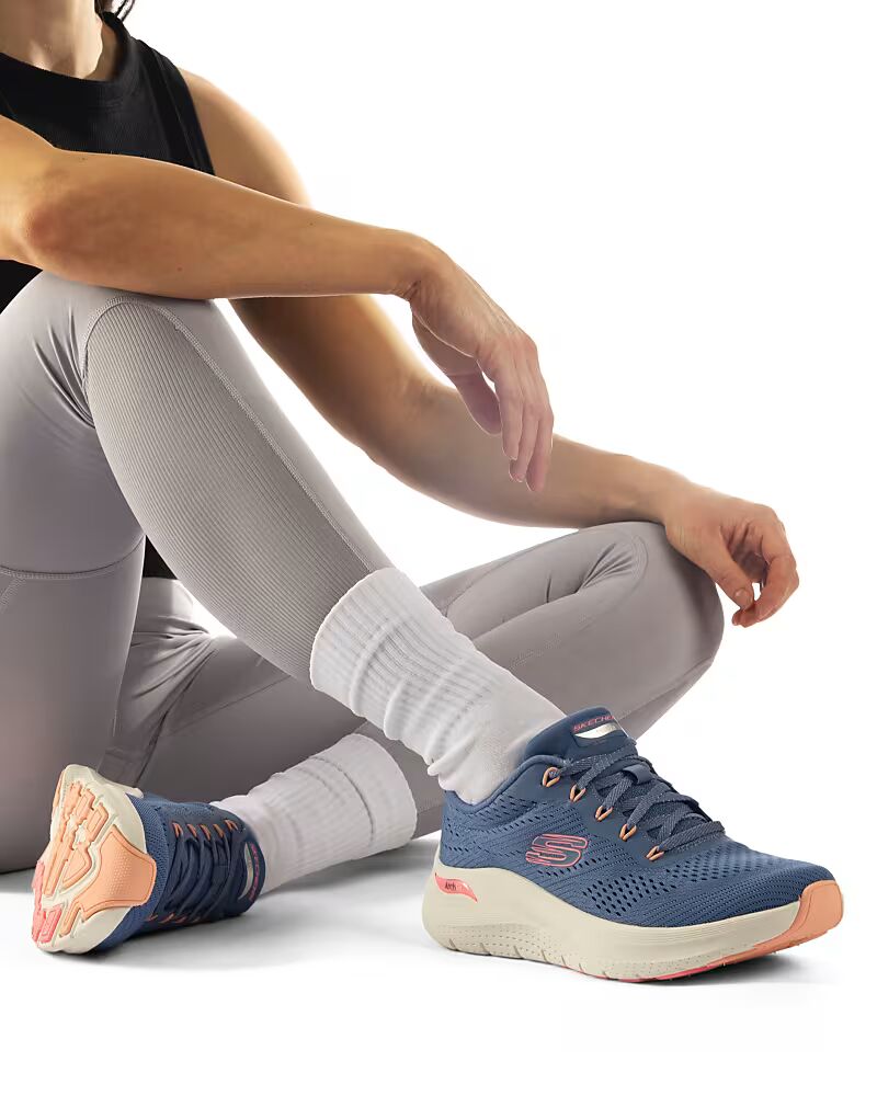 Skechers Arch fit 2.0 - кроссовки высшей лиги синего цвета — фото 3
