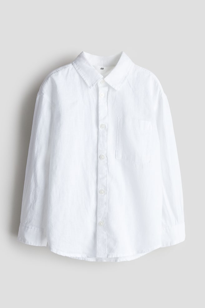 

Рубашка из смеси льна H&M, белый
