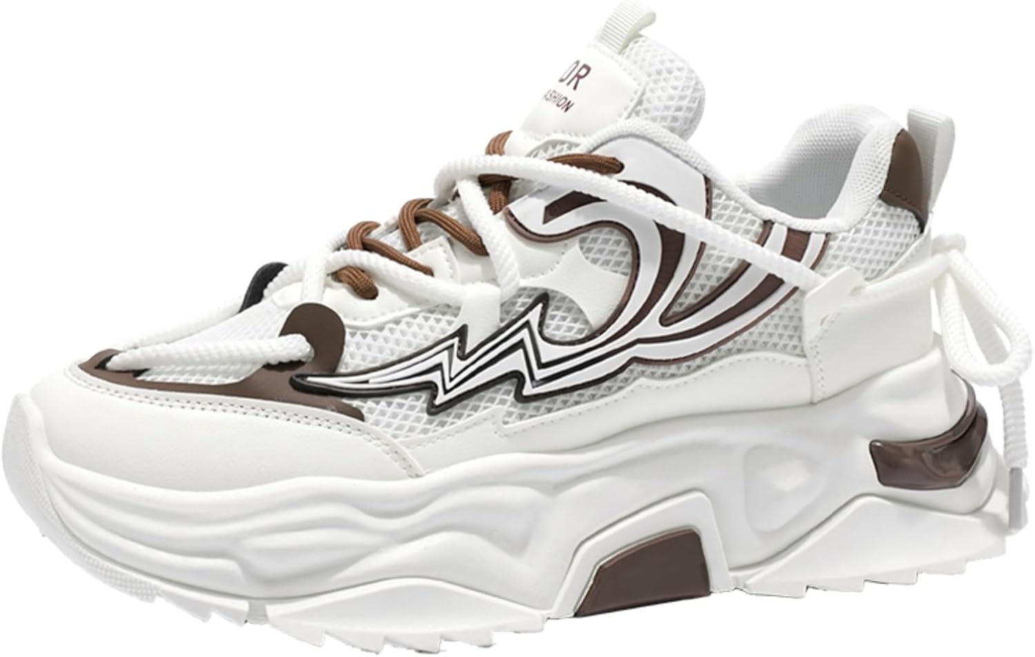 

Мужские бело-бордовые высокие кроссовки, стильные спортивные обувь с узором в виде пламени, с массивной подошвой, удобная повседневная спортивная обувь Aokisx