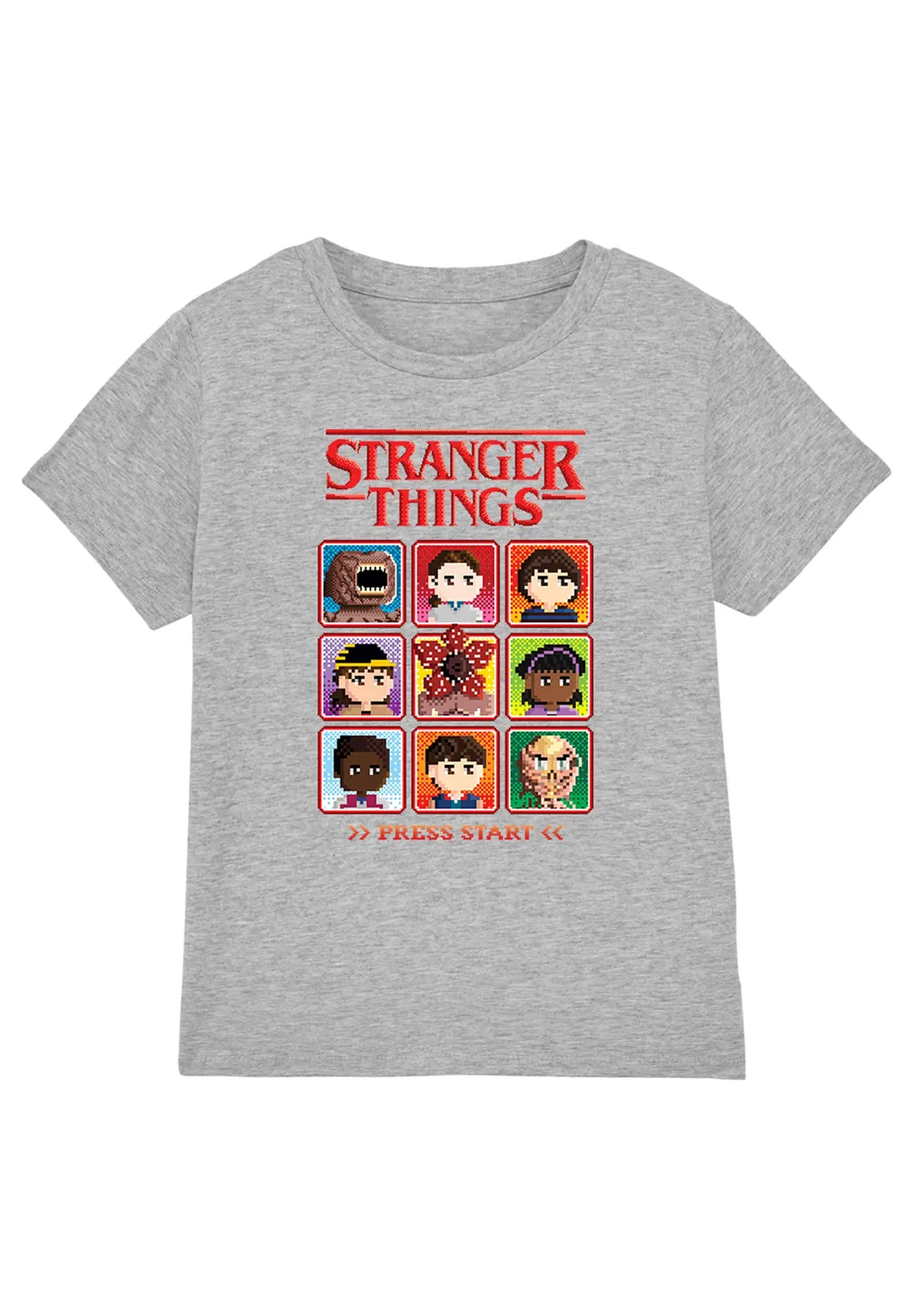 Футболка детская с принтом Stranger Things, серый