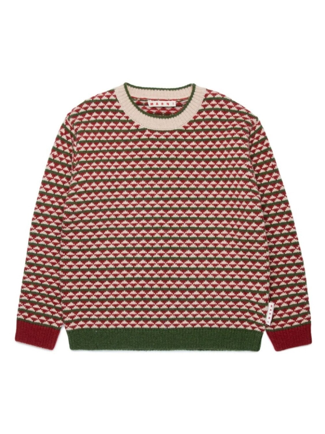 

Marni Kids джемпер с геометричным узором, красный