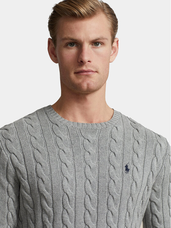 Свитер regular fit 710775885013 Polo Ralph Lauren, серый — фото 4