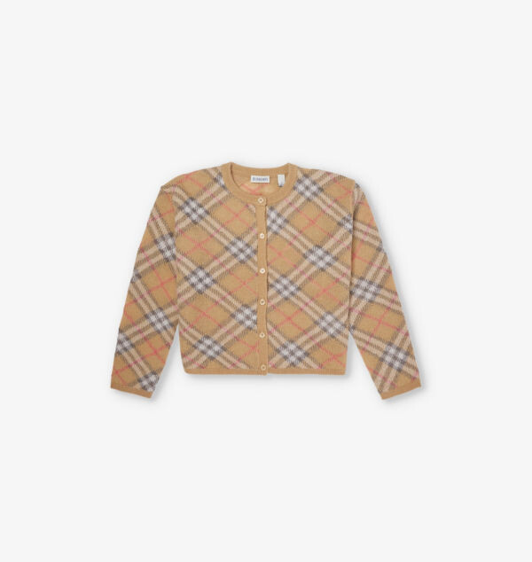 

Кардиган в клетку Бетан 3-14 лет Burberry, цвет pale stone ip check
