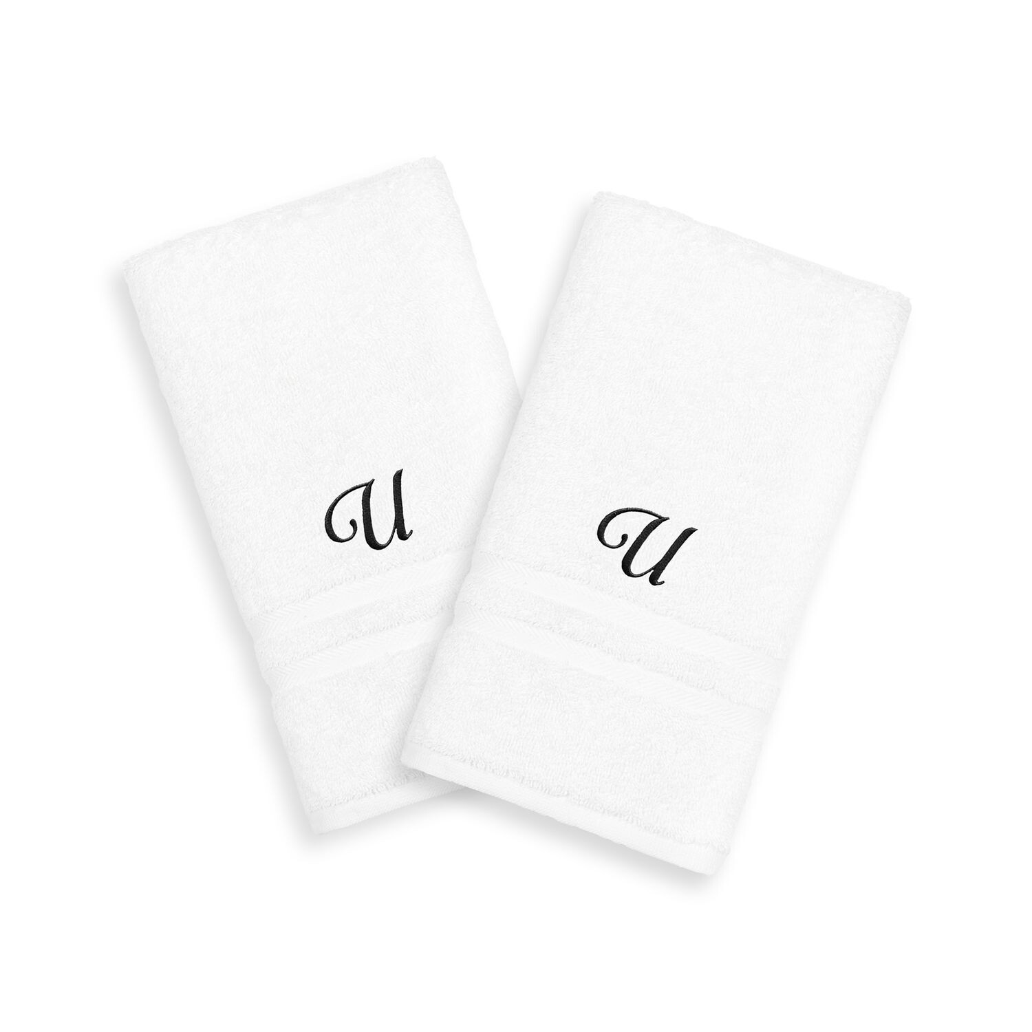 

Linum Home Textiles Black Script Denzi Single Letter Полотенца для рук с монограммой, 2 упаковки