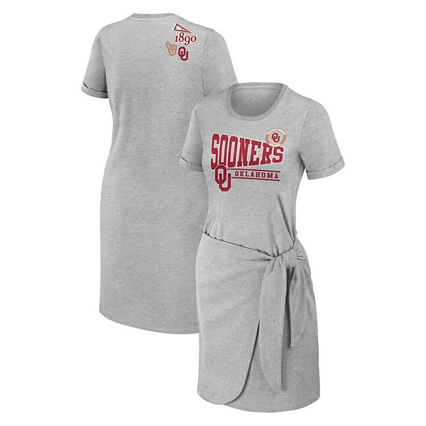 

Женское платье-футболка knotted heather gray oklahoma sooners Wear By Erin Andrews