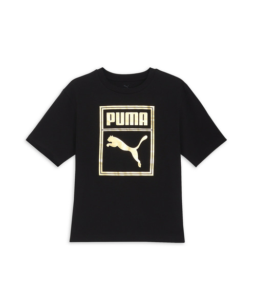 

Мужская футболка с коротким рукавом, металлический графический принт PUMA, черный