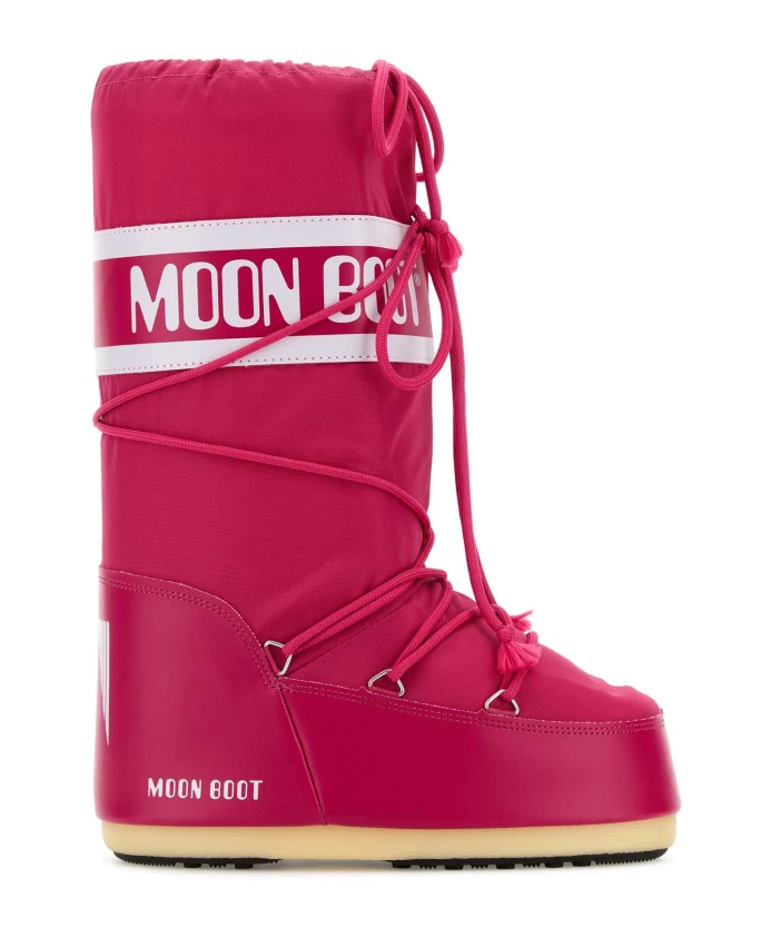 Зимние сапоги Moon Boot высокие на платформе, розовый