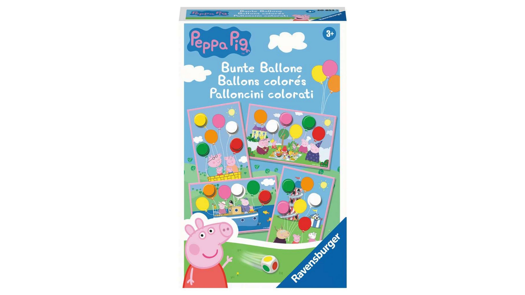 

Ravensburger Spiele разноцветные шарики Свинка Пеппа веселая игра в цветные кубики для детей от 3 лет и старше