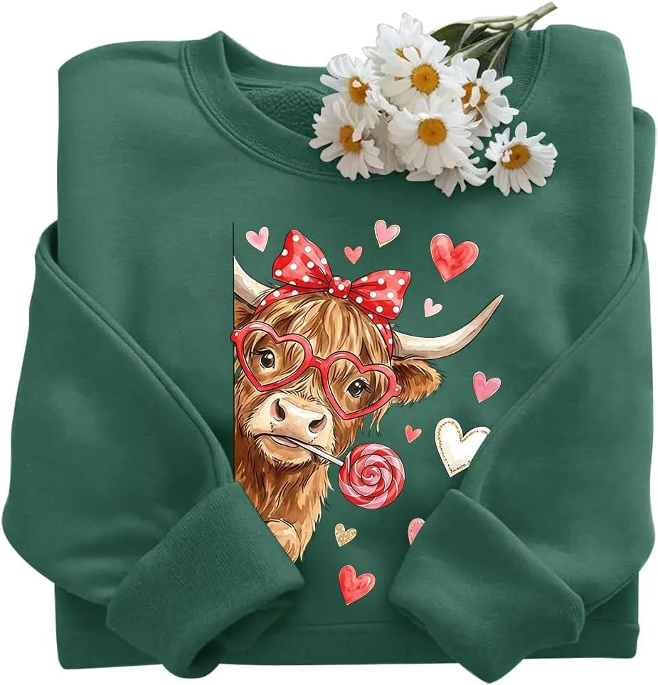 

Свитшот Highland Cow в тематике Дня святого Валентина woati
