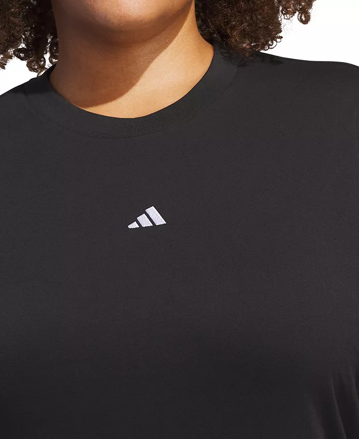 Футболка Essentials с логотипом Plus Size adidas, черный — фото 4