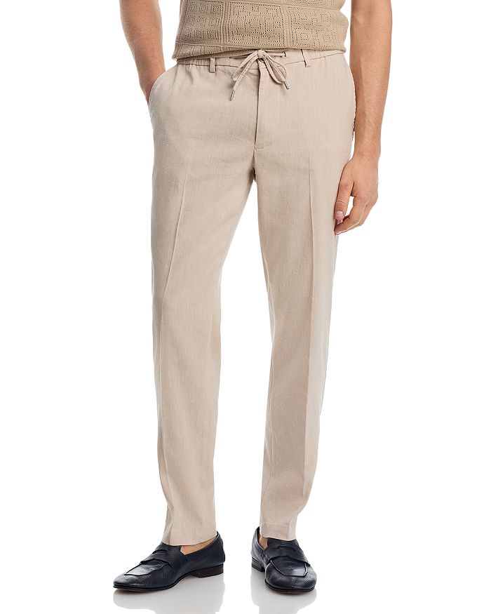 

Классические брюки Kane Regular Tapered Fit из льна BOSS, коричневый/бежевый