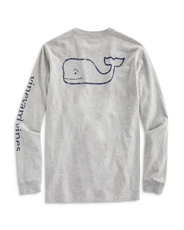

Винтажная футболка с китом Vineyard Vines, окрашенная в одежде, серый