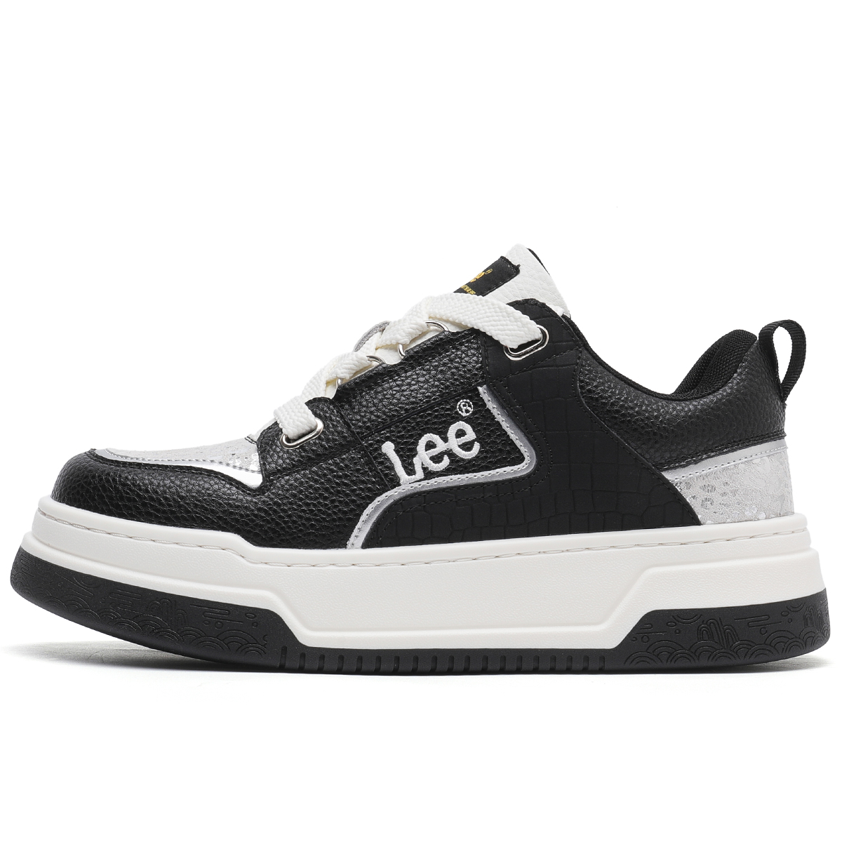 

Lee Дышащие низкие скейтерские кроссовки для увеличения роста мужские черные, цвет Black