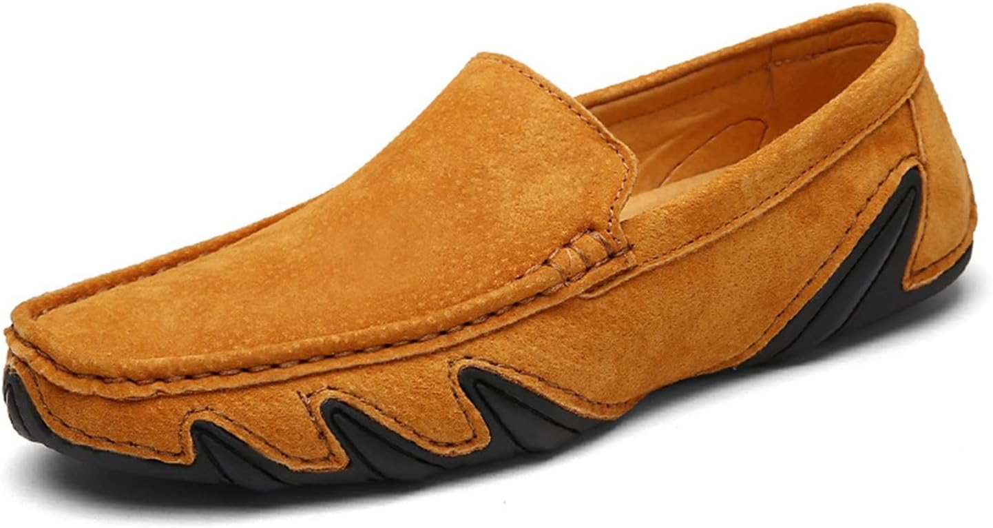 

Мужские повседневные туфли DMGYCK, слипоны, удобные, нескользящие, замшевые, для вождения и прогулок, коричневый