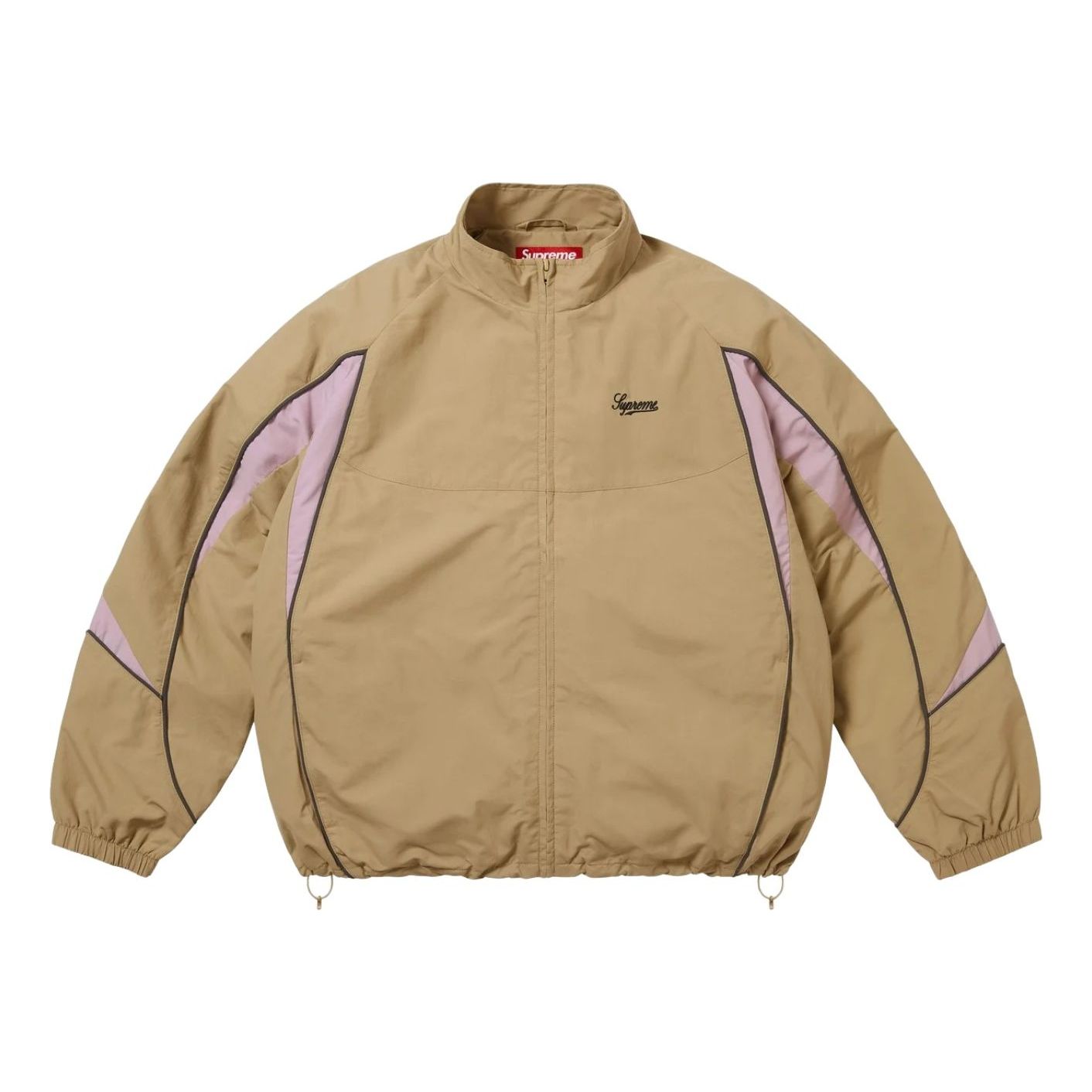 Спортивная куртка Supreme FW25 с контрастной окантовкой, цвет «бежевый»
