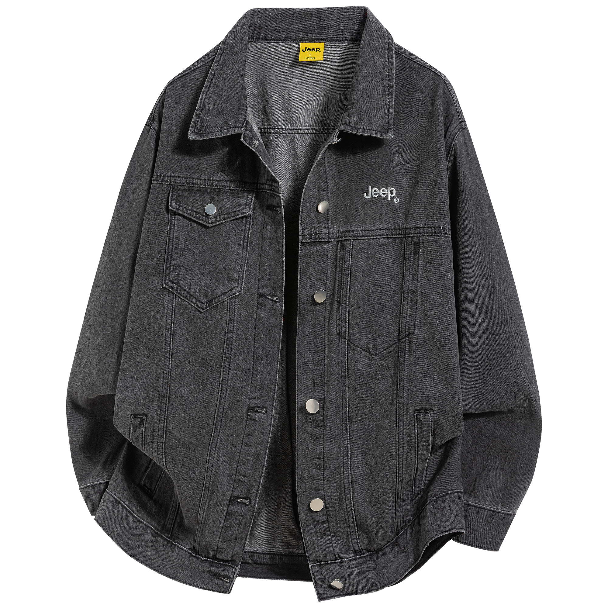 

Куртка Unisex Lapel Moderate Jeep, upgraded premium серый[washed denim, outstanding texture]