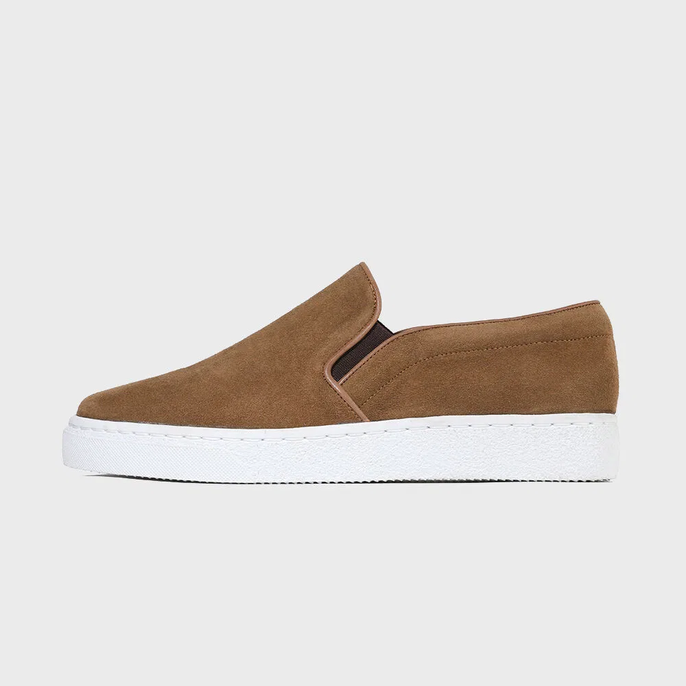Мужские замшевые слипоны стандартного дизайна Mid Brown от Firenze.A — фото 2