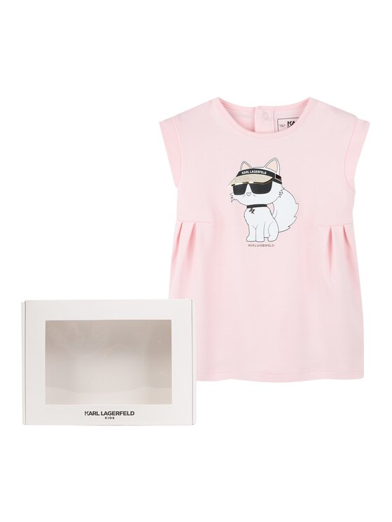 Платье на каждый день обычный крой Z30510 M Karl Lagerfeld Kids, розовый — фото 3