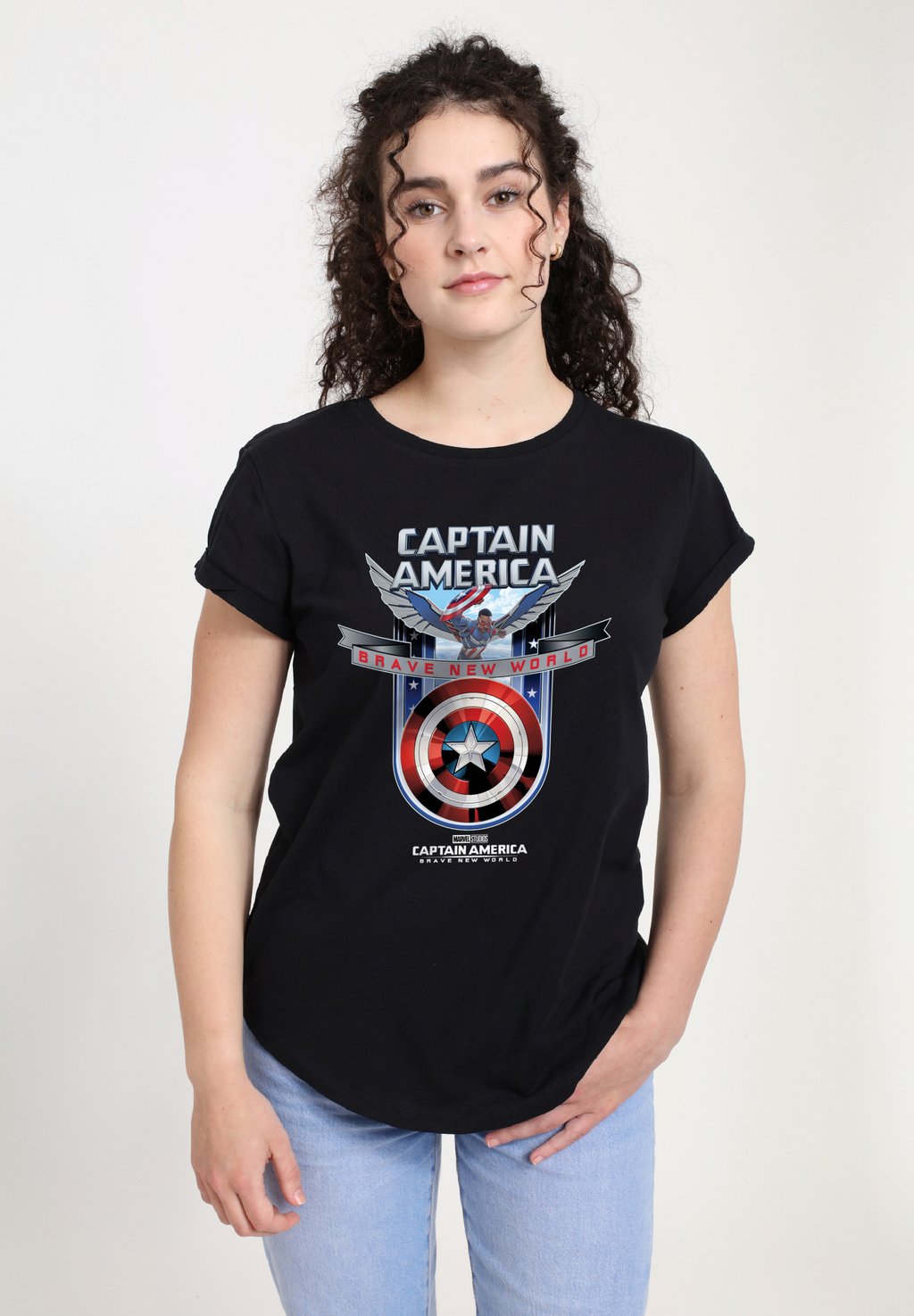

Футболка с принтом CAPTAIN AMERICA BRAVE NEW WORLD SHIELD Henry Tiger, черный