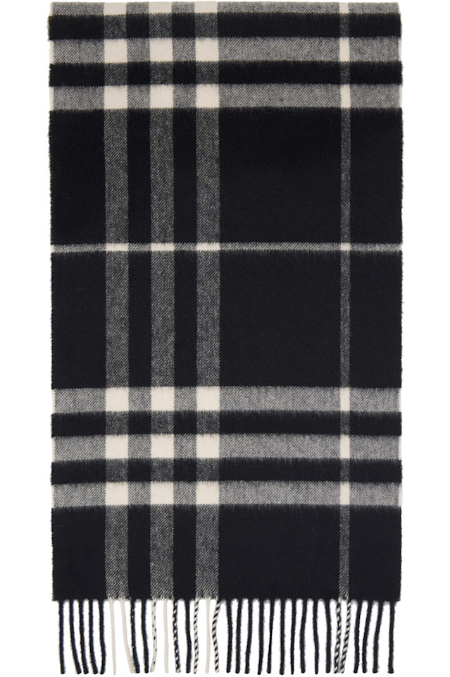

Burberry Кашемировый шарф в черно-белую клетку