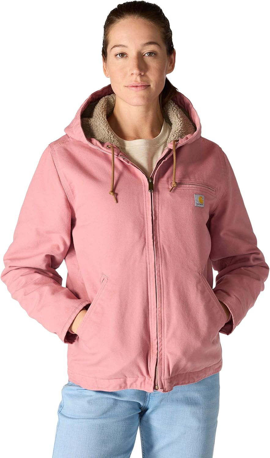 

Carhartt женская куртка Loose Fit из постиранной утки с подкладкой Sherpa, Rose Tint