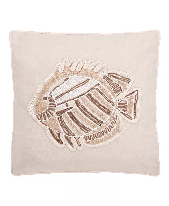 

Подушка Felina Fish размером 18 x 18 дюймов Safavieh, бежевый