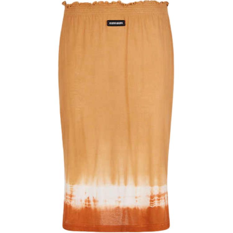 

Повседневная короткая юбка FW24 для женщин Cameo Brown MIU MIU, коричневый