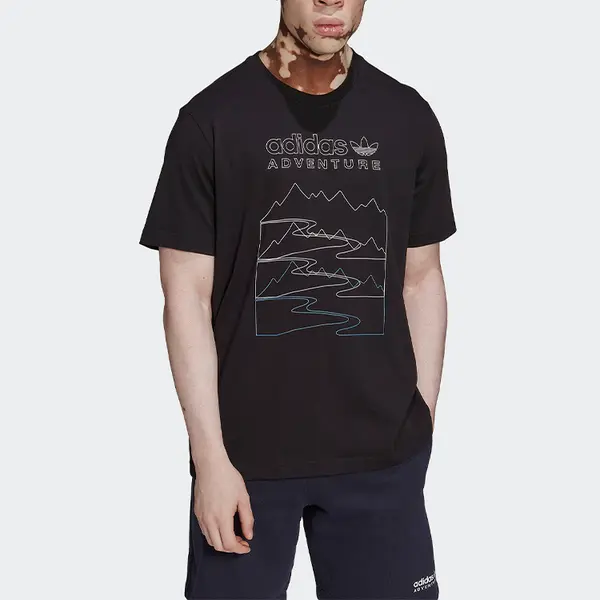 Футболка adidas originals Adventure Mountain Front T-shirt 'Black', черный — фото 2