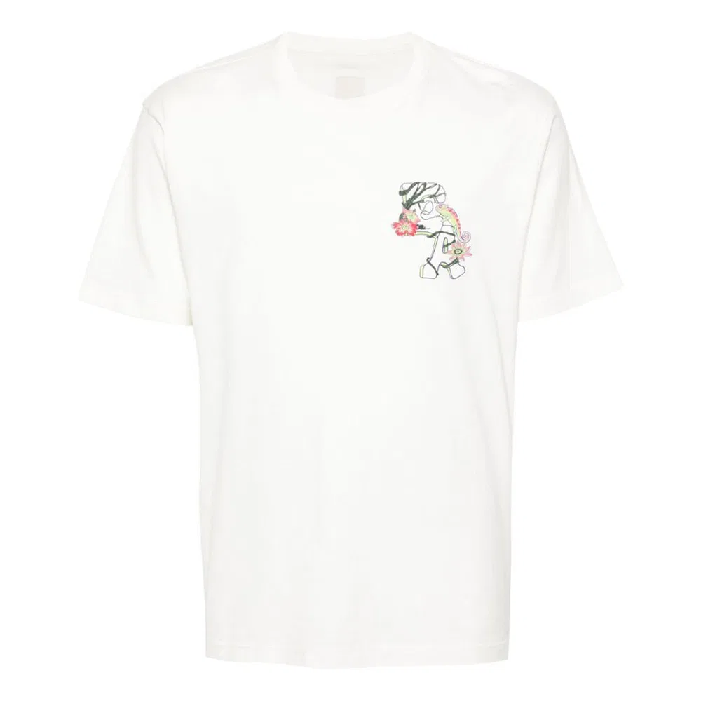 Футболка из хлопка с монограммой EMPORIO ARMANI, Ivory