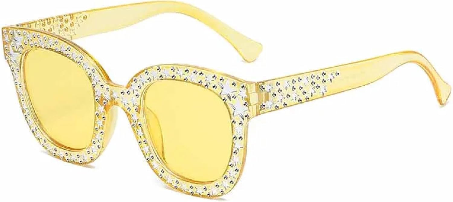 

Винтажные роскошные солнцезащитные очки «Гипсофила» для женщин, модные, классические, в стиле панк, для путешествий, с защитой от УФ-излучения UV400 TKKTLLT, Yellow Yellow