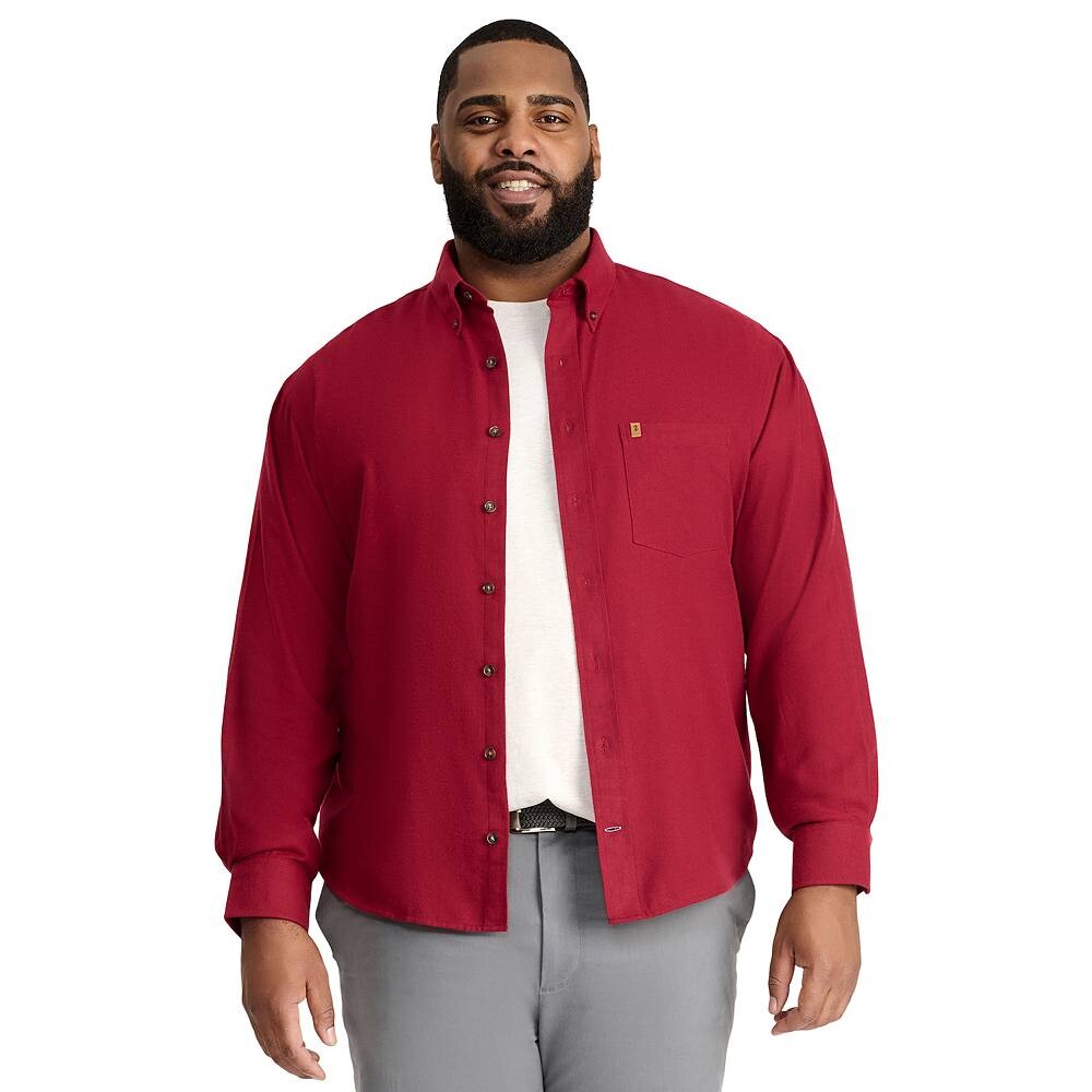 

Мужская фланелевая рубашка на пуговицах Big & Tall IZOD, цвет Velvet Maroon