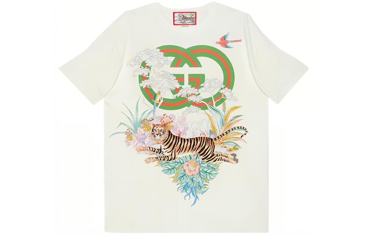 

Футболка женская Gucci с принтом и логотипом, белый